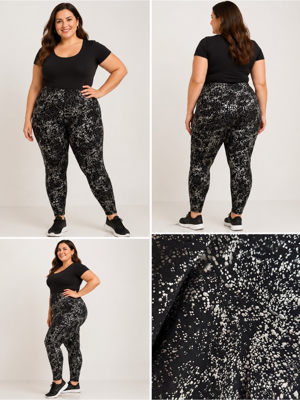 Torrid black metallic splatter leggings Size 0